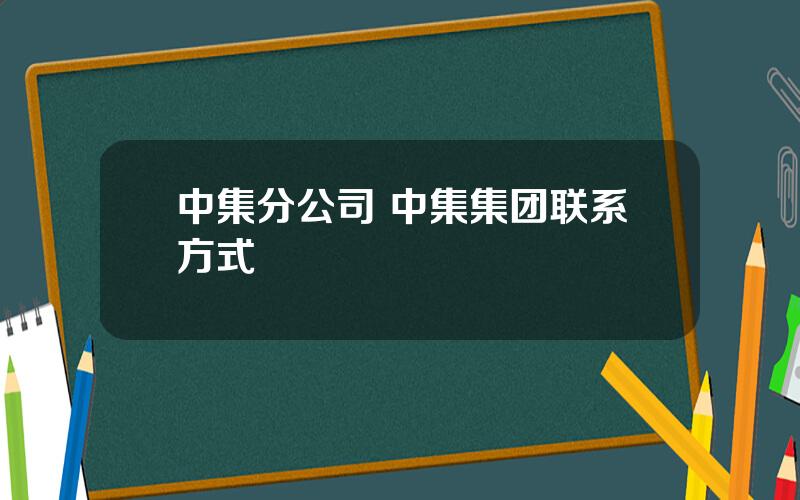 中集分公司 中集集团联系方式